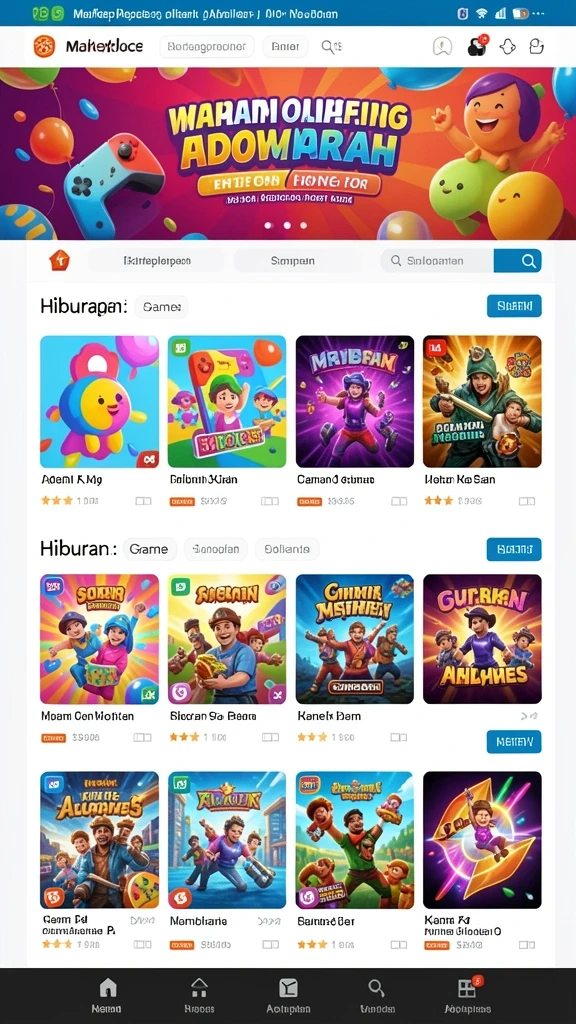 Level menantang dengan berbagai rintangan.
