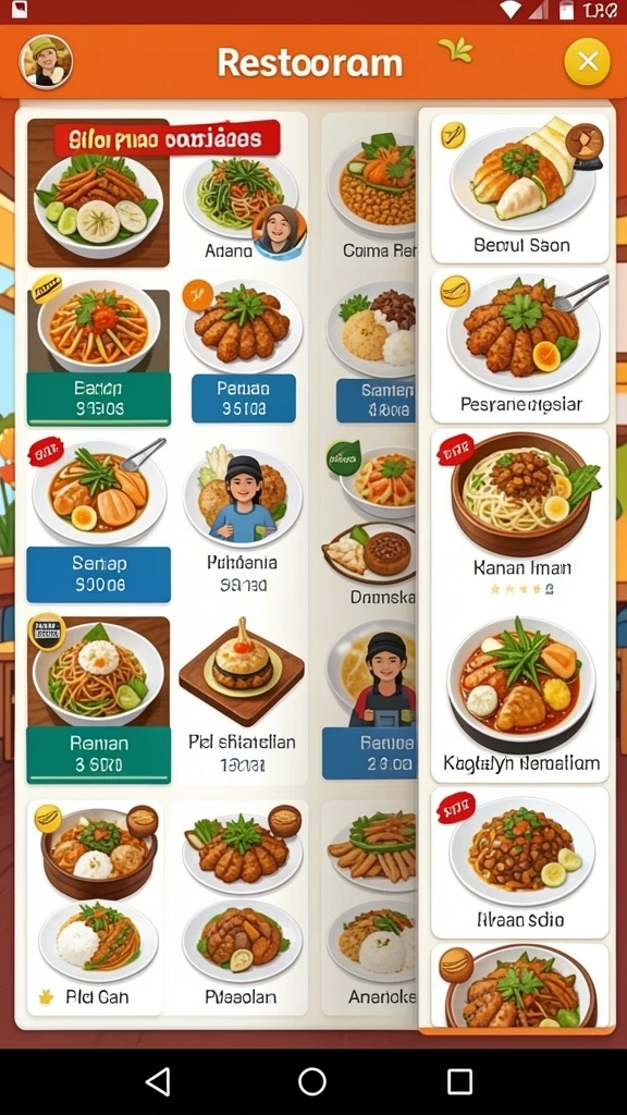 Tampilan menu utama yang menarik dan mudah dinavigasi.