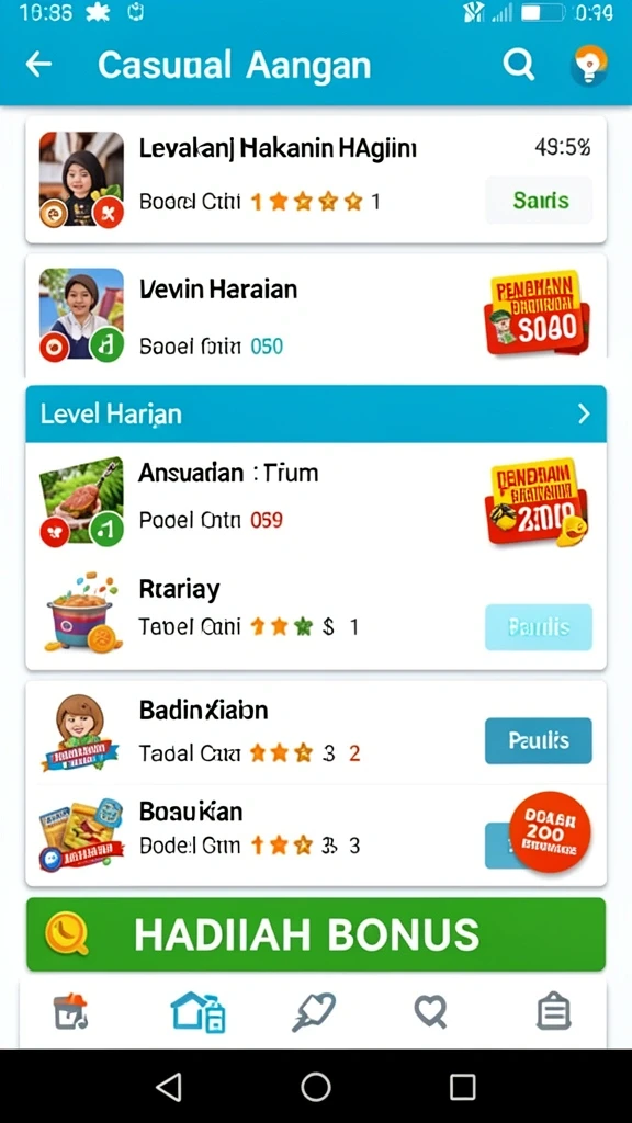 Grafis yang memukau dengan warna-warna cerah.