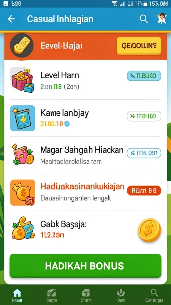 Tampilan menu utama yang menarik dan mudah dinavigasi.