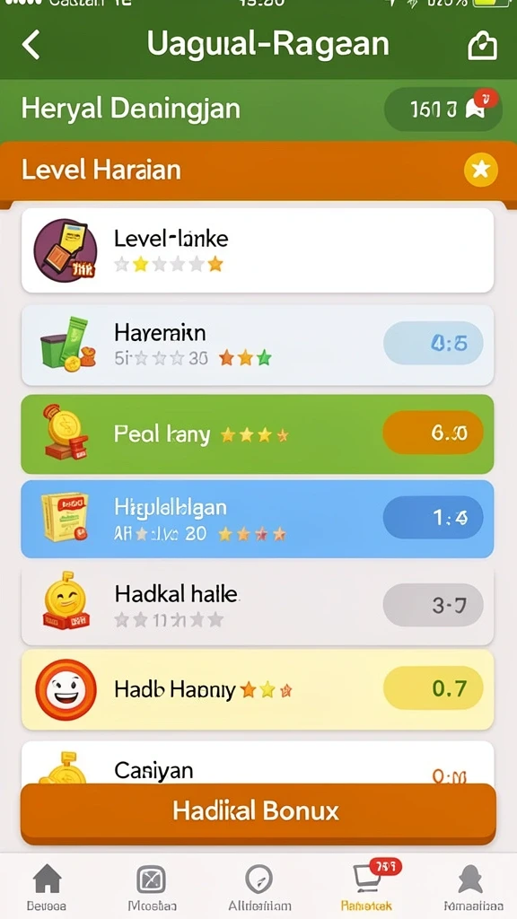 Tampilan antarmuka game yang menarik dan mudah dinavigasi.
