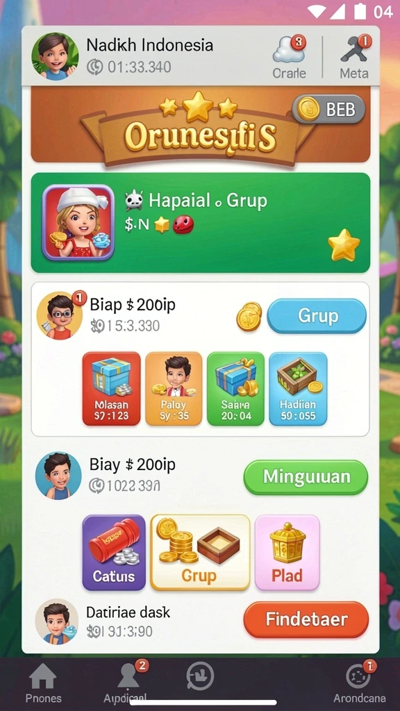 Screenshot menunjukkan pemain berinteraksi dalam komunitas FENDI188.