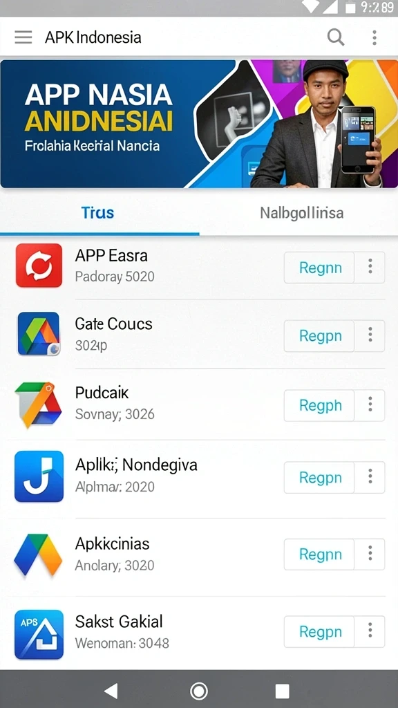 Tampilan utama aplikasi dengan navigasi yang sederhana.