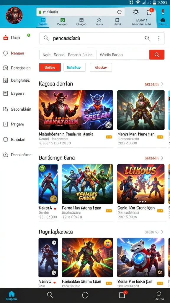 Tangkapan layar fitur peningkatan karakter.