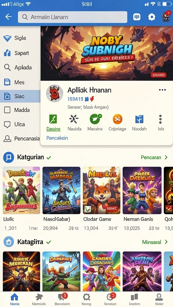 Tampilan awal game yang menarik dan interaktif.